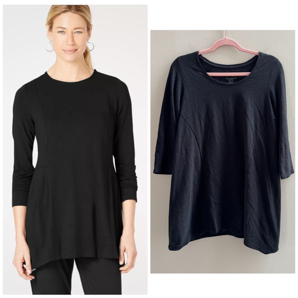 Pure Jill Black Swing Tunic Cotton Top